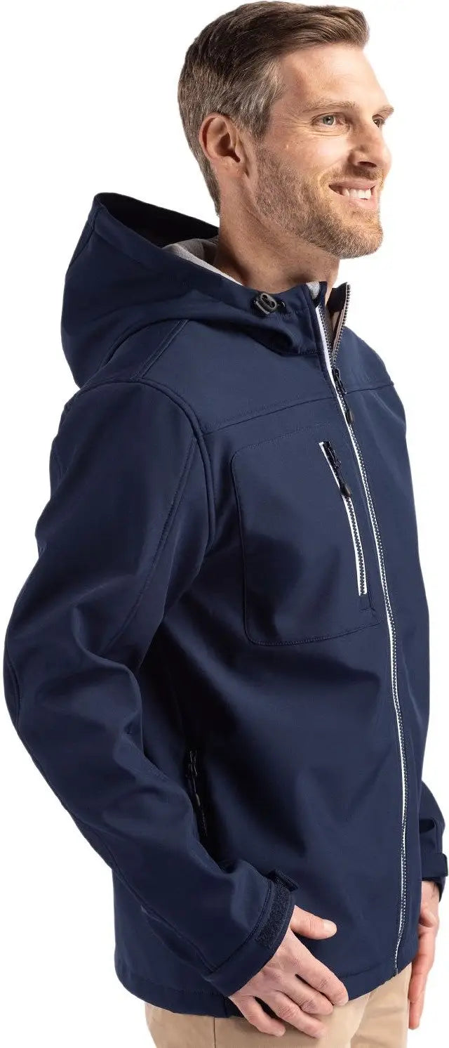 Clique Mqo00075 Telemark Eco Stretch Softshell Full Zip Mens Hooded Jacket - Dark Navy