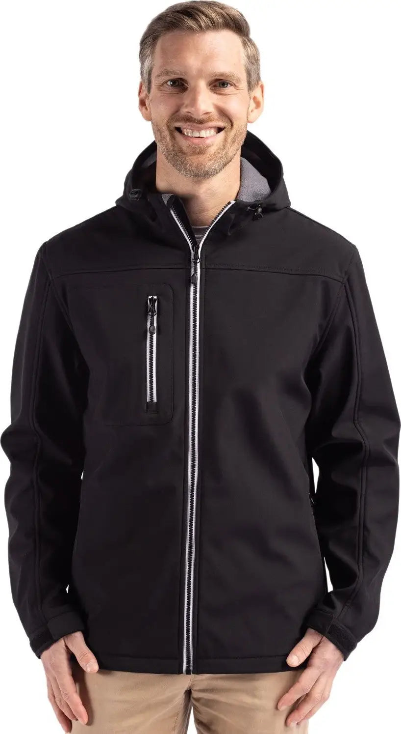 Clique Mqo00075 Telemark Eco Stretch Softshell Full Zip Mens Hooded Jacket - Black - Adult s