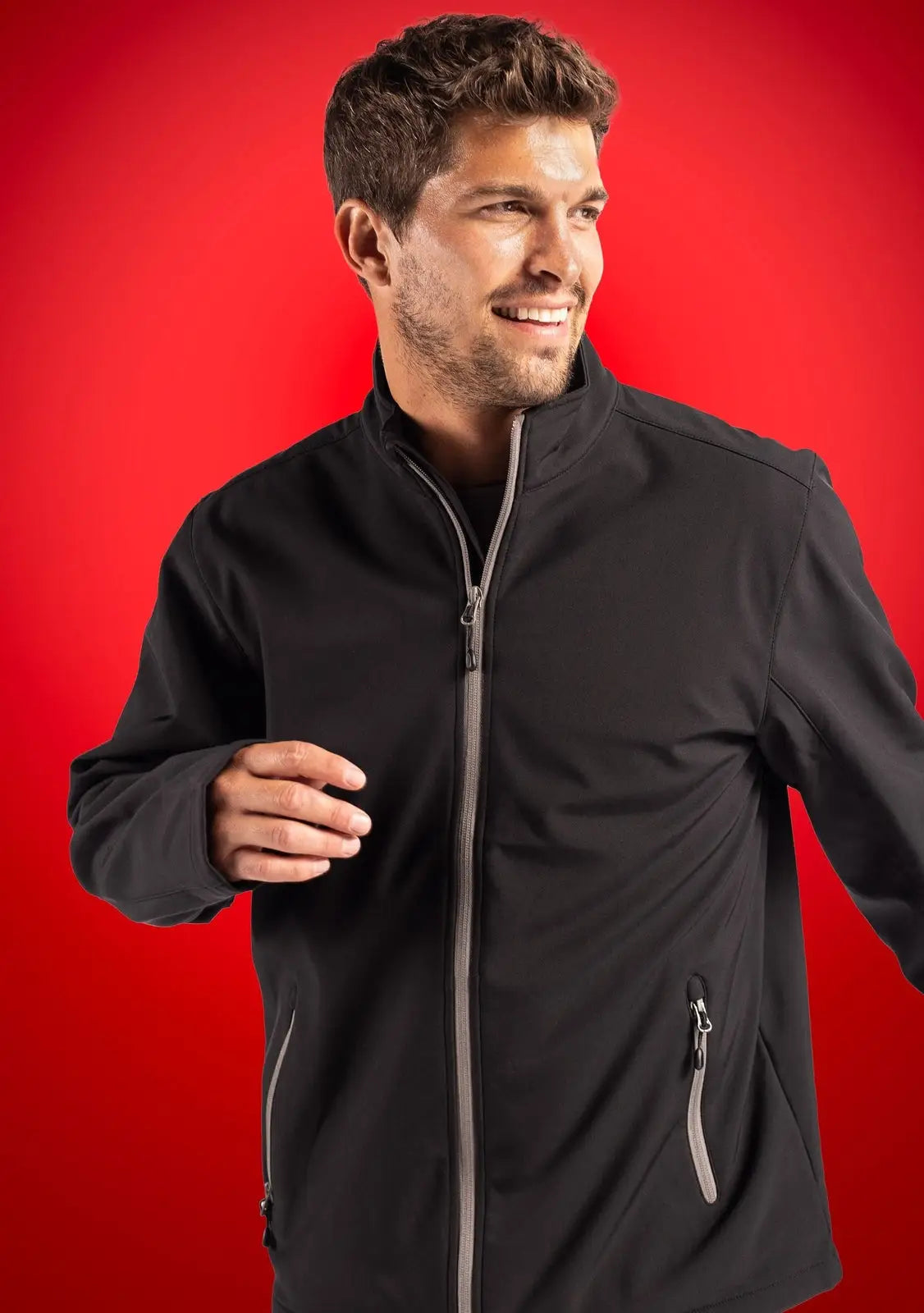 Clique Mqo00077 Tempo Stretch Full Zip Mens Softshell Jacket - Black Pure Slate