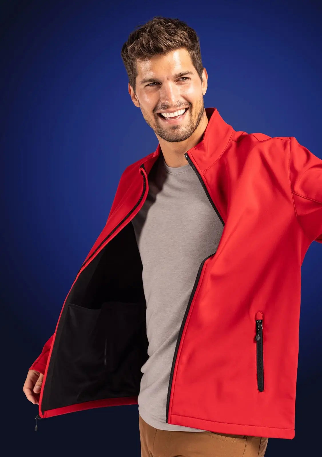 Clique Mqo00077 Tempo Stretch Full Zip Mens Softshell Jacket - Red Black