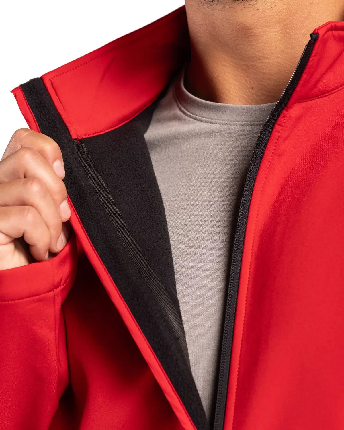 Clique Mqo00077 Tempo Stretch Full Zip Mens Softshell Jacket - Red Black