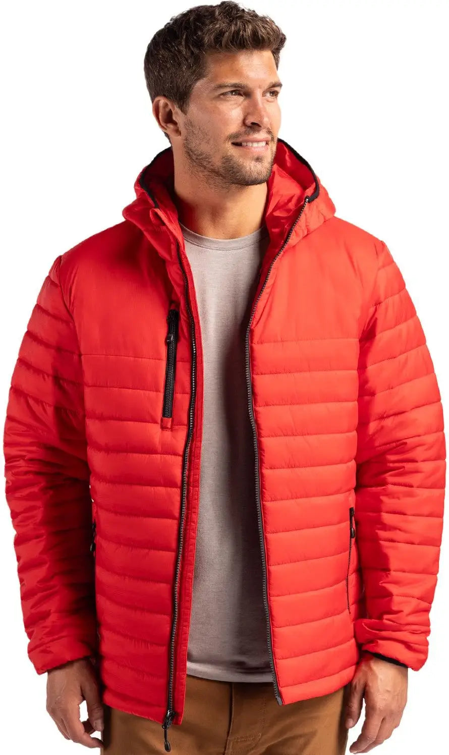 Clique Mqo00081 Valhalla Full Zip Mens Puffer Jacket - Red