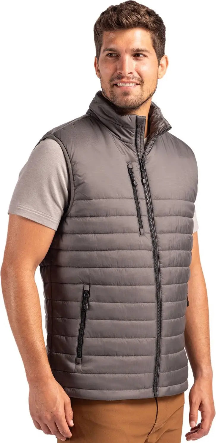 Clique Mqo00082 Valhalla Full Zip Mens Puffer Vest - Pure Slate