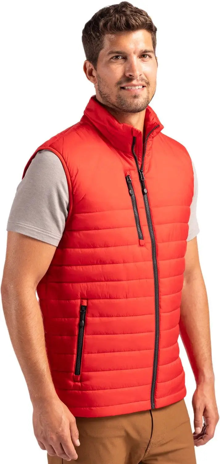 Clique Mqo00082 Valhalla Full Zip Mens Puffer Vest - Red