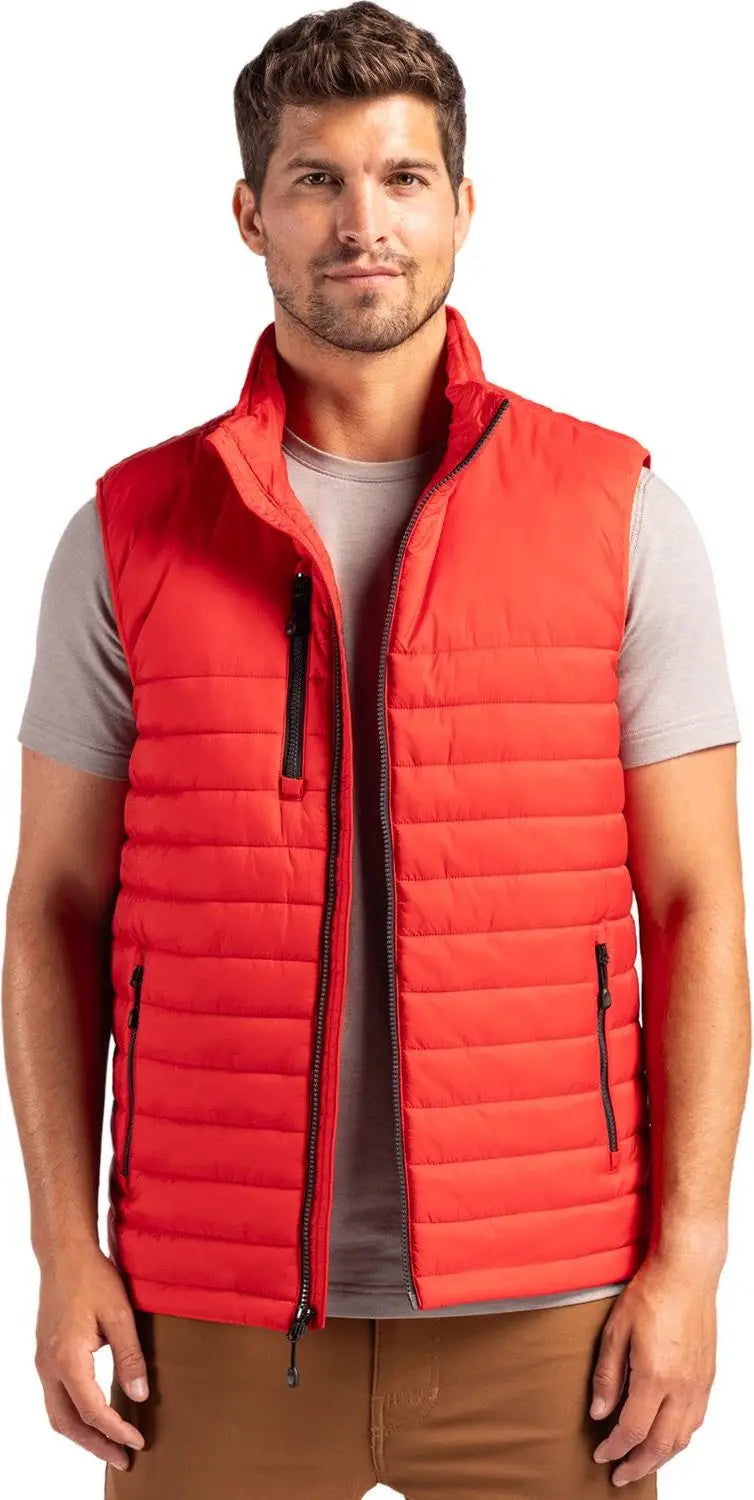 Clique Mqo00082 Valhalla Full Zip Mens Puffer Vest - Red