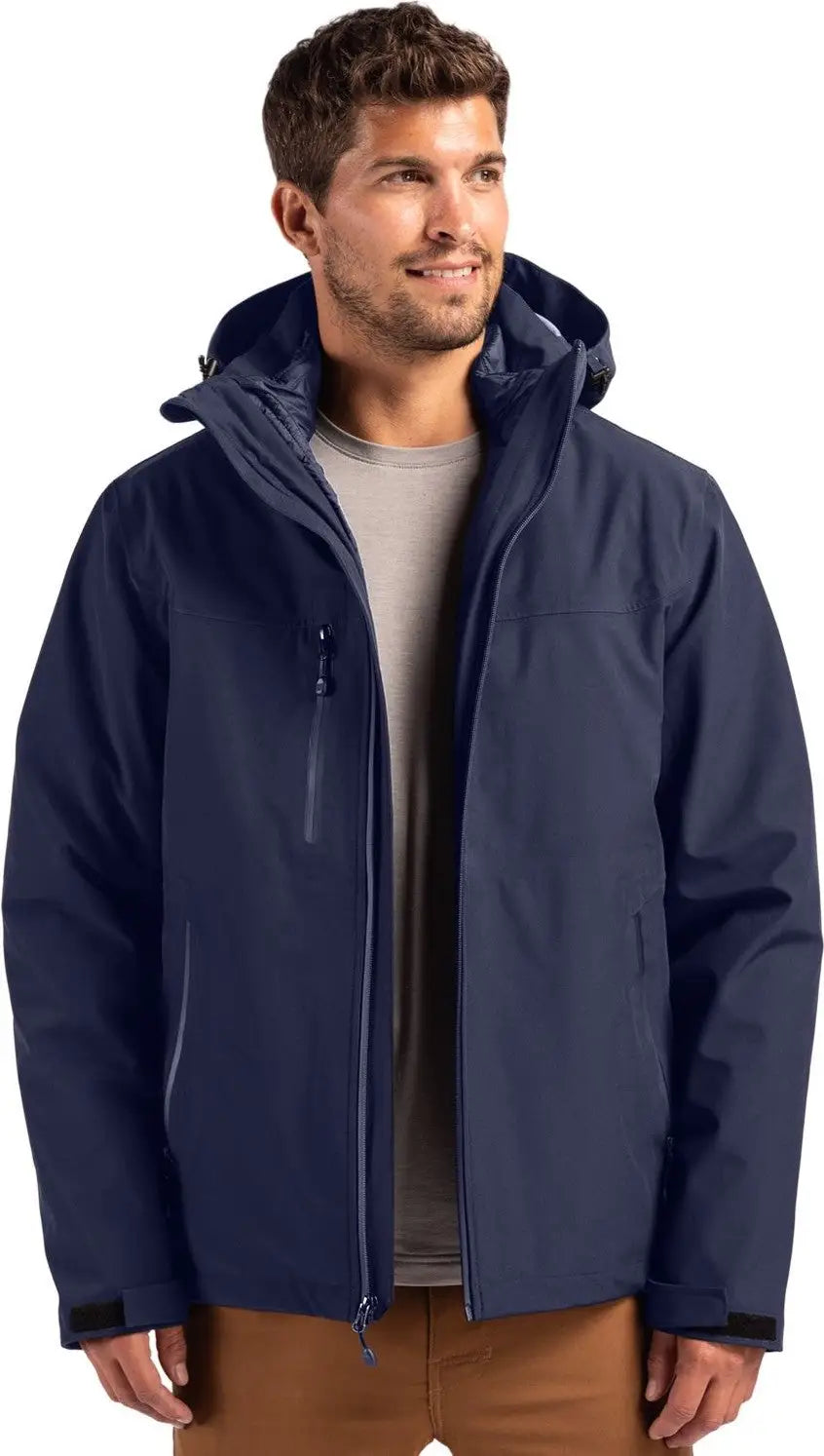 Clique Mqo00083 Cornice 3-in-1 Eco Waterproof Parka + Inner Layer Full Zip Mens Jacket System - Dark Navy