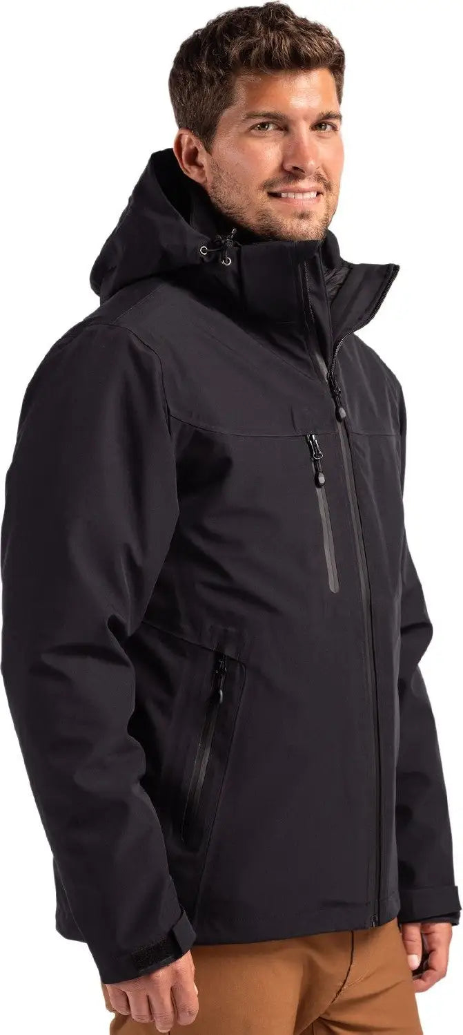 Clique Mqo00083 Cornice 3-in-1 Eco Waterproof Parka + Inner Layer Full Zip Mens Jacket System - Black