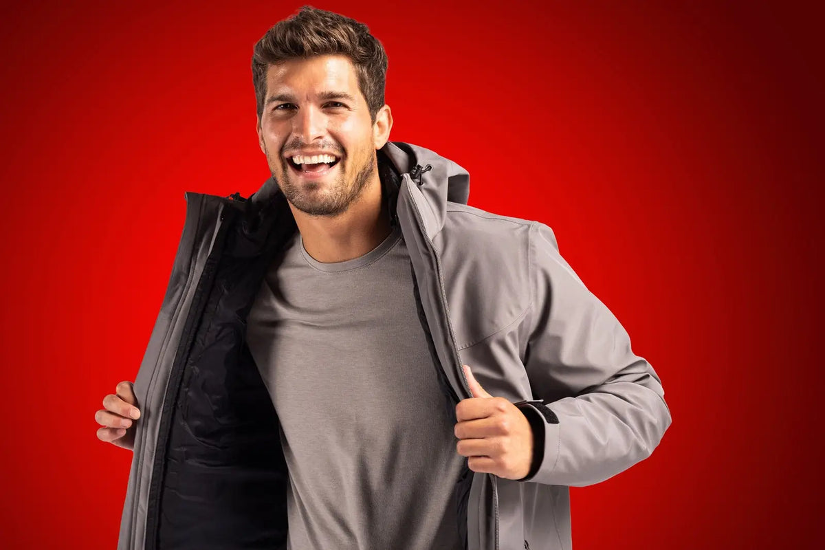 Clique Mqo00083 Cornice 3-in-1 Eco Waterproof Parka + Inner Layer Full Zip Mens Jacket System - Pure Slate