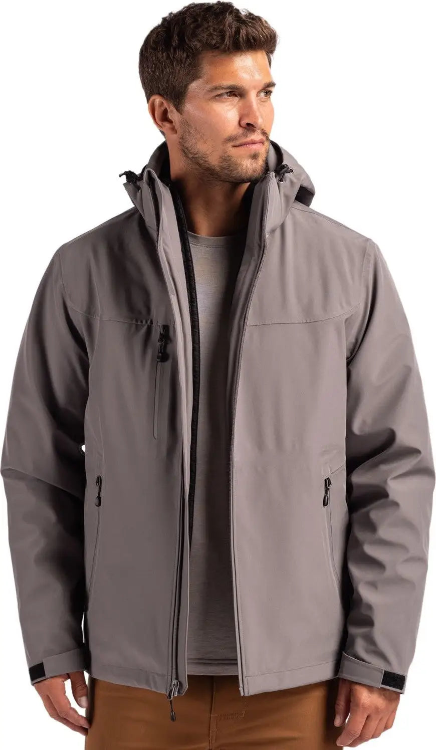 Clique Mqo00083 Cornice 3-in-1 Eco Waterproof Parka + Inner Layer Full Zip Mens Jacket System - Pure Slate