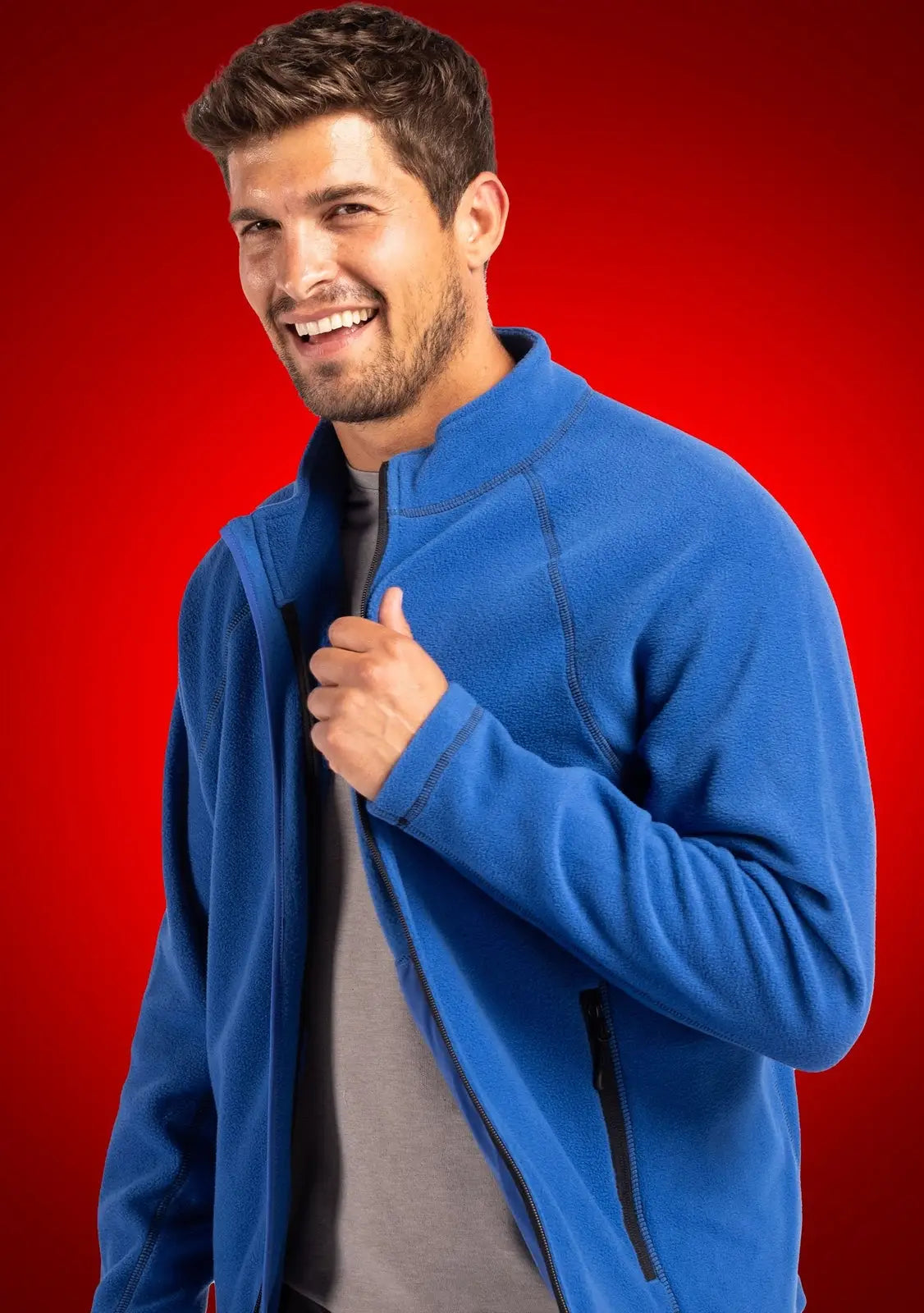 Clique Mqo00084 Powder Fleece Full Zip Mens Jacket - Royal Blue