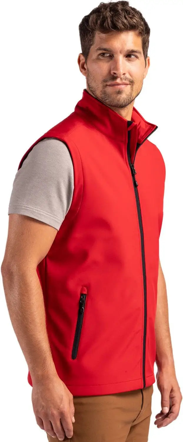 Clique Mqo00085 Tempo Stretch Full Zip Mens Softshell Vest - Red Black