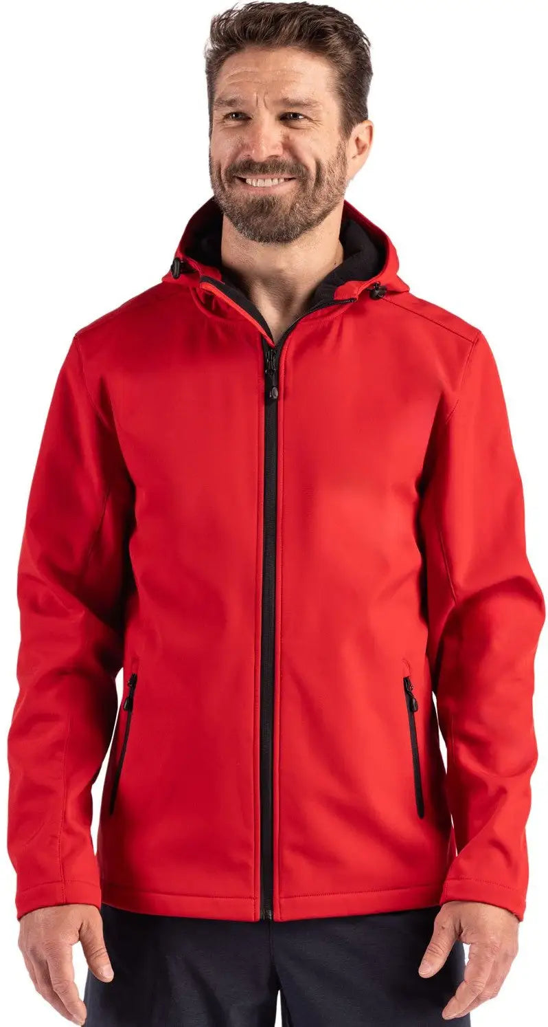 Clique Mqo00086 Tempo Recycled Stretch Softshell Mens Hooded Jacket - Red Black - Red/black / Adult s