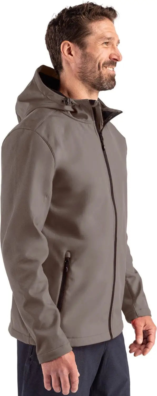 Clique Mqo00086 Tempo Recycled Stretch Softshell Mens Hooded Jacket - Pure Slate Black