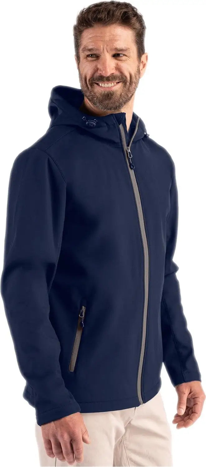 Clique Mqo00086 Tempo Recycled Stretch Softshell Mens Hooded Jacket - Dark Navy Pure Slate