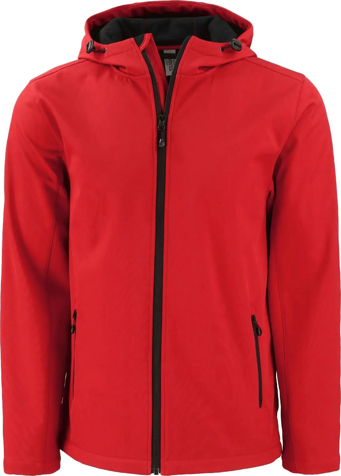 Clique Mqo00086 Tempo Recycled Stretch Softshell Mens Hooded Jacket - Red Black