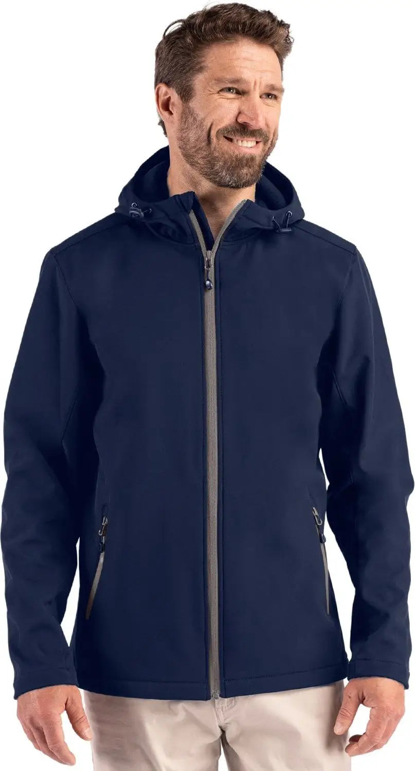 Clique Mqo00086 Tempo Recycled Stretch Softshell Mens Hooded Jacket - Dark Navy Pure Slate - Navy/pure / Adult s
