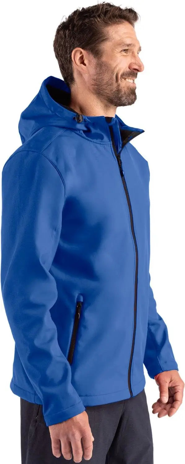 Clique Mqo00086 Tempo Recycled Stretch Softshell Mens Hooded Jacket - Royal Blue Black