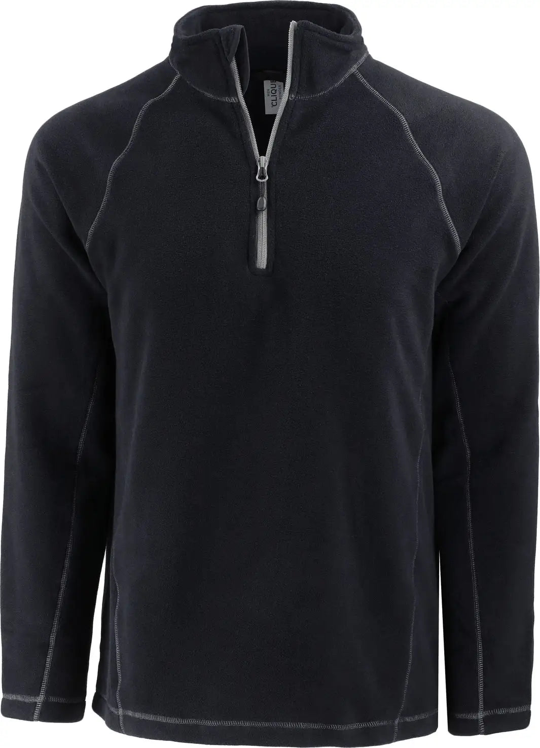 Clique Mqo00087 Powder Recycled Fleece Mens Quarter Zip Pullover - Black