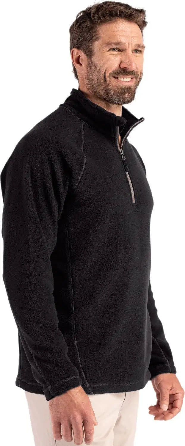 Clique Mqo00087 Powder Recycled Fleece Mens Quarter Zip Pullover - Black