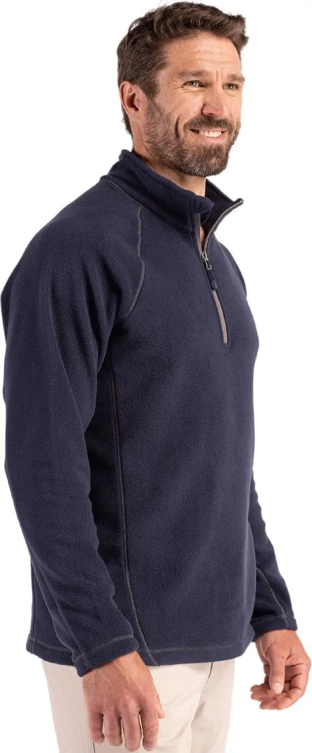 Clique Mqo00087 Powder Recycled Fleece Mens Quarter Zip Pullover - Dark Navy