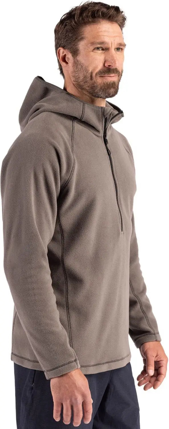 Clique Mqo00088 Powder Recycled Fleece Mens Half Zip Hooded Pullover - Pure Slate