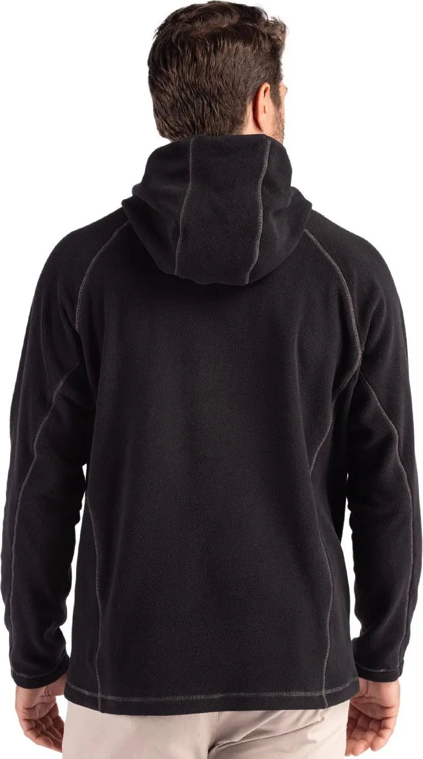 Clique Mqo00088 Powder Recycled Fleece Mens Half Zip Hooded Pullover - Black
