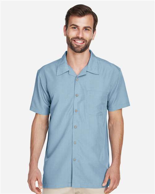 Cloud Blue Men&#39;s Barbados Textured Camp Shirt - M560