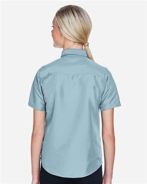Cloud Blue Women's Key West Short Sleeve Performance Staff Shirt - M580W