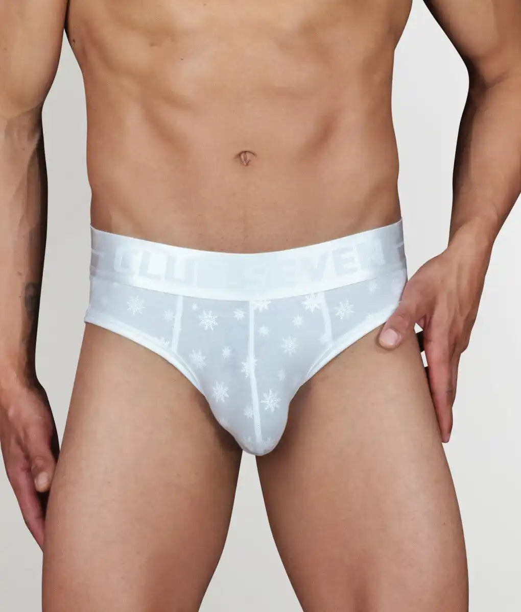 Club Seven Limited Edition Snowflake Luxe Brief White / Small