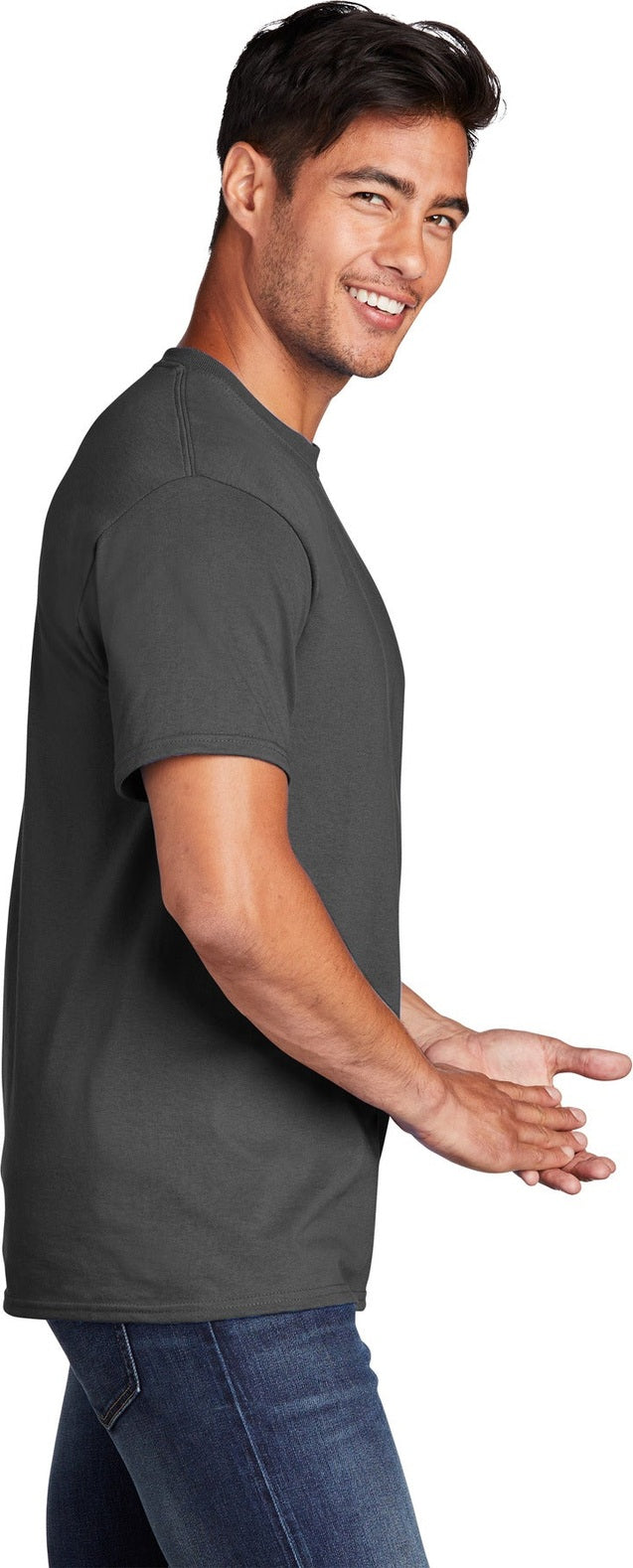 CoalGrey Port & Co Core Cotton Tee. PC54