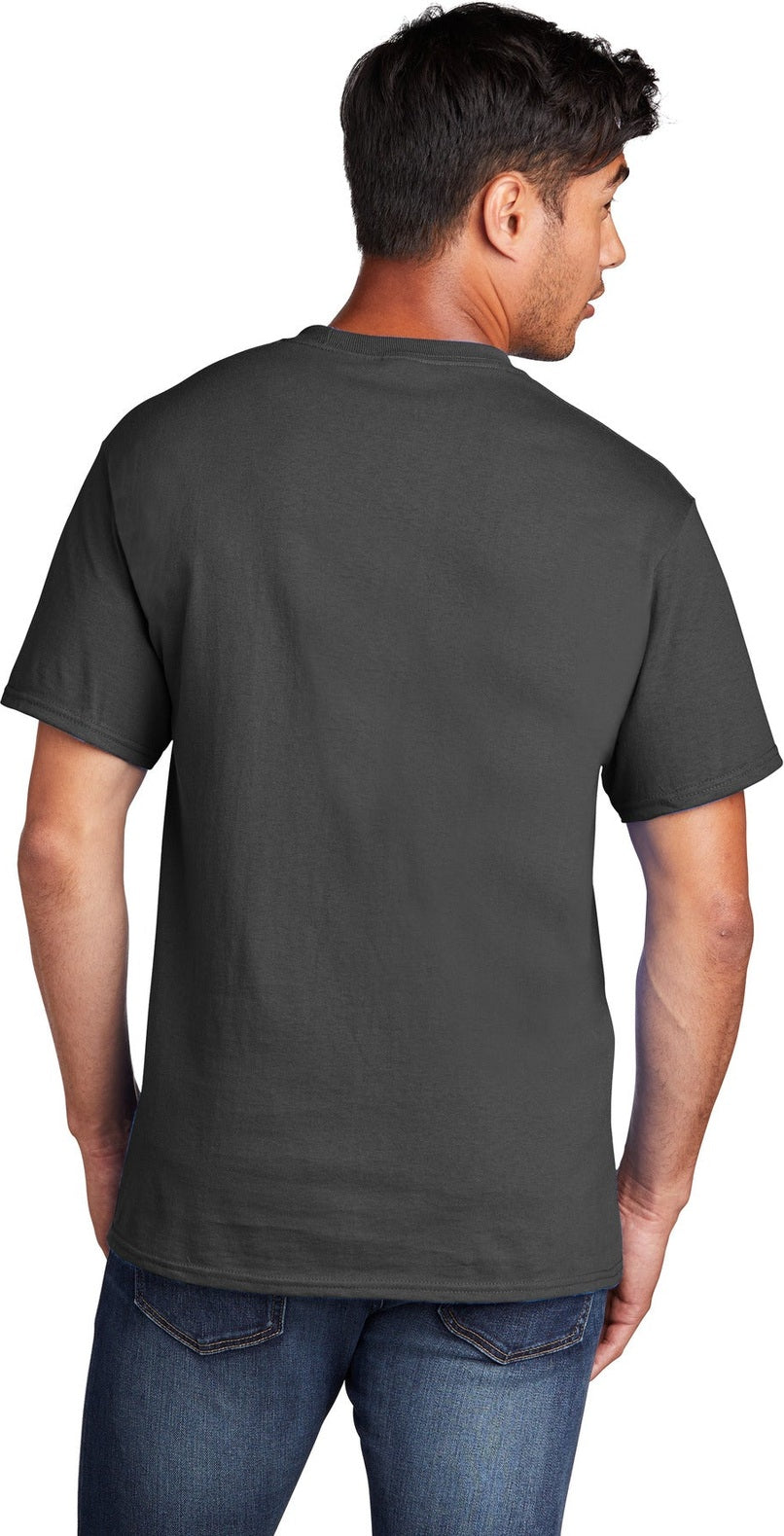 CoalGrey Port & Co Core Cotton Tee. PC54