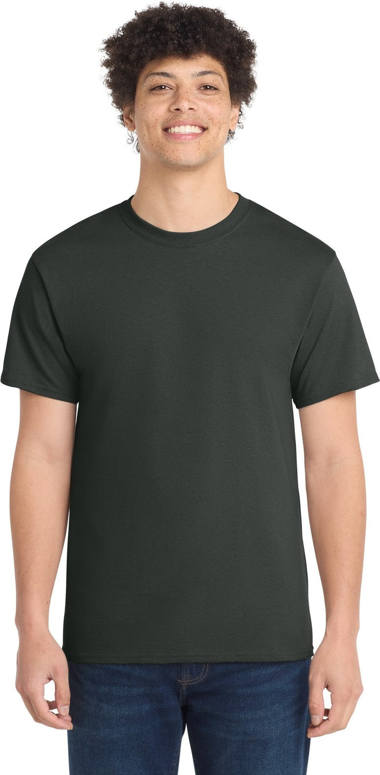 CoalGrey Port & Co Core Cotton Tee. PC54
