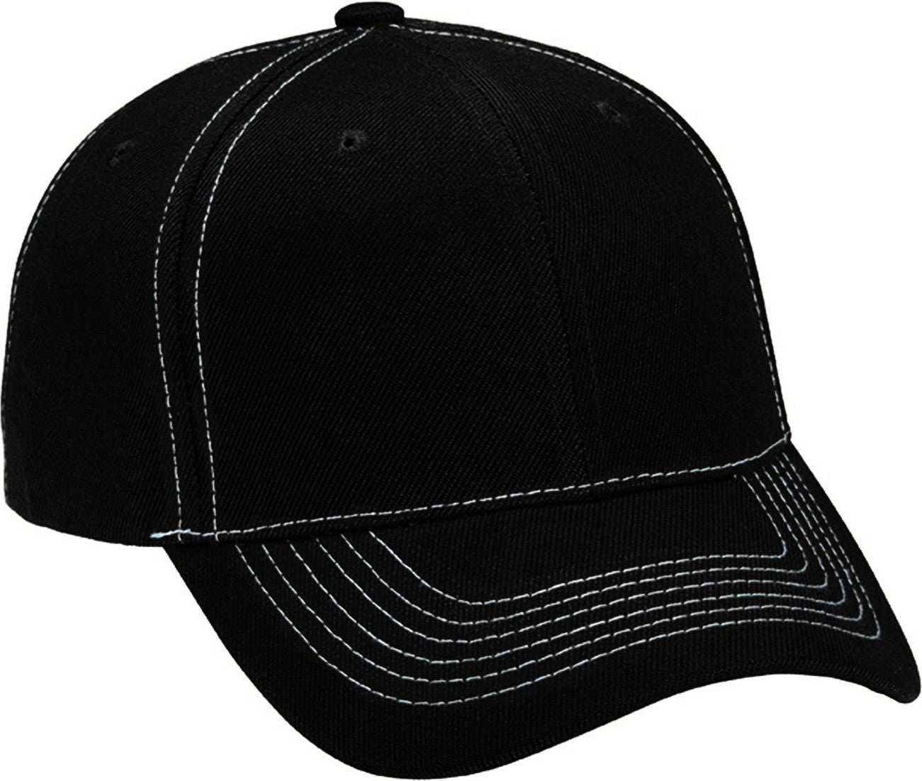 Cobra Cap Ac-6 6 Panel Structured 100% Acrylic - Black