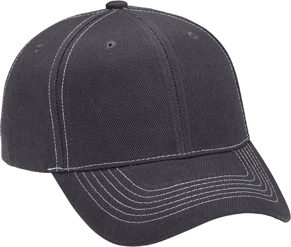 Cobra Cap Ac-6 6 Panel Structured 100% Acrylic - Charcoal