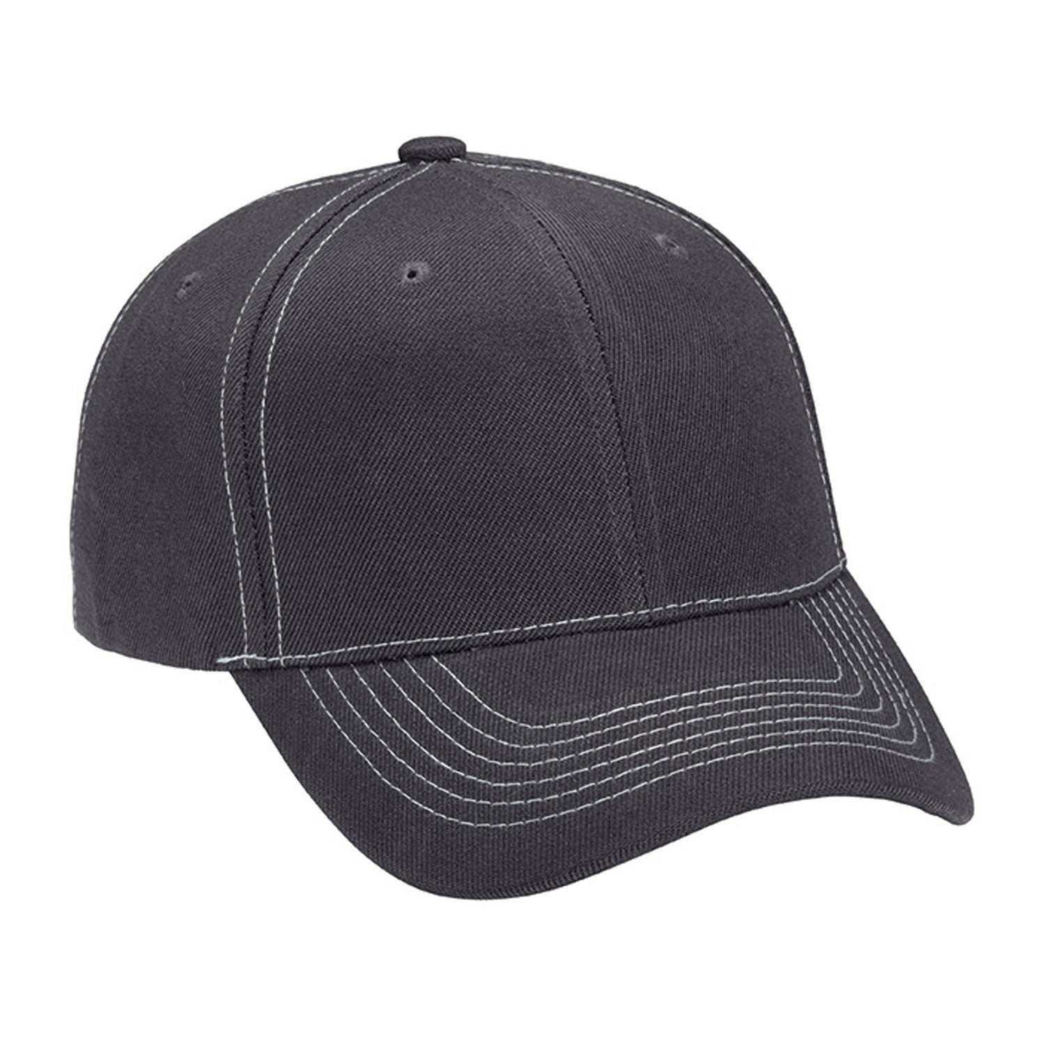 Cobra Cap Ac-6 6 Panel Structured 100% Acrylic - Charcoal