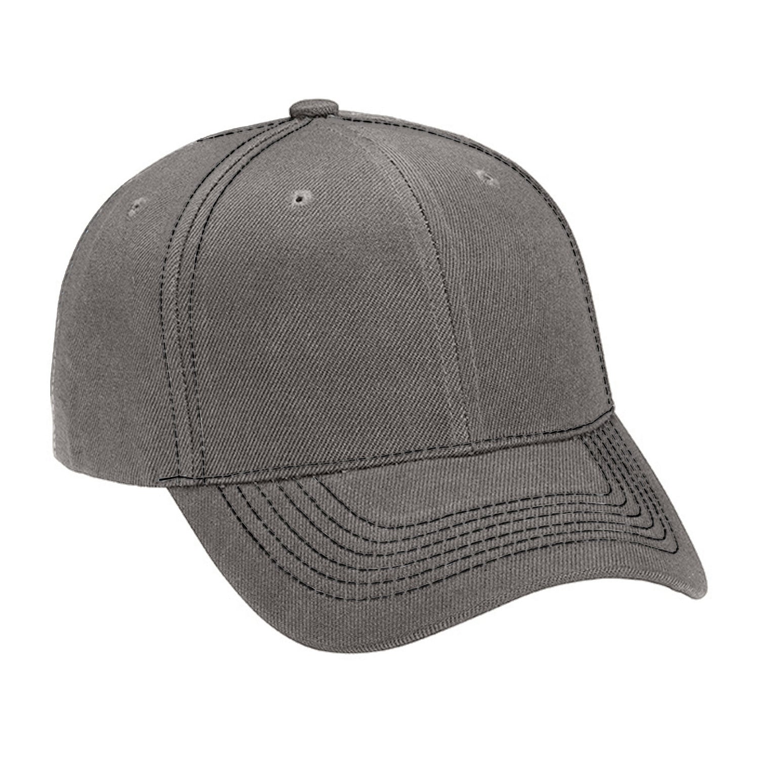 Cobra Cap Ac-6 6 Panel Structured 100% Acrylic - Gray