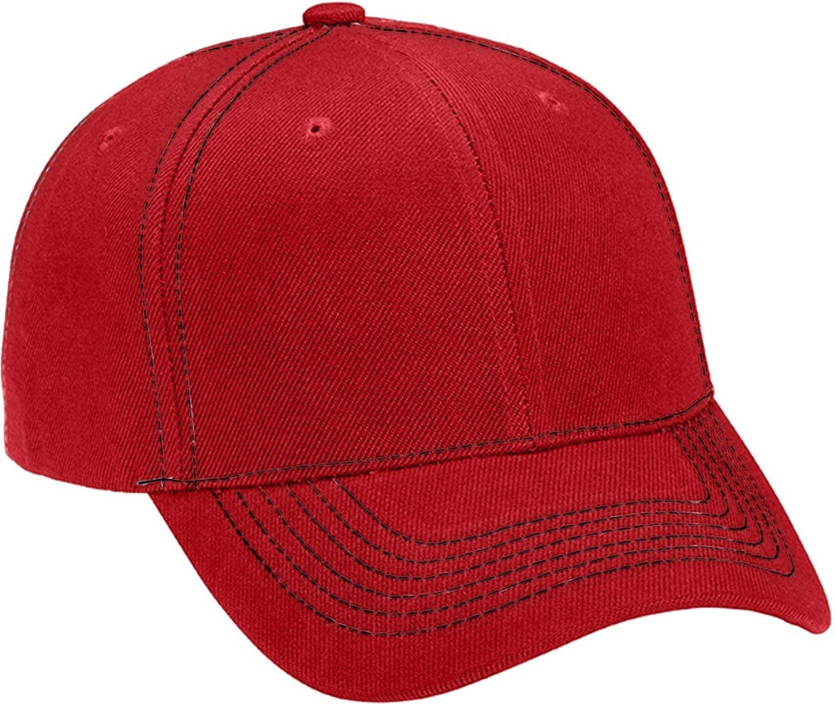 Cobra Cap Ac-6 6 Panel Structured 100% Acrylic - Red