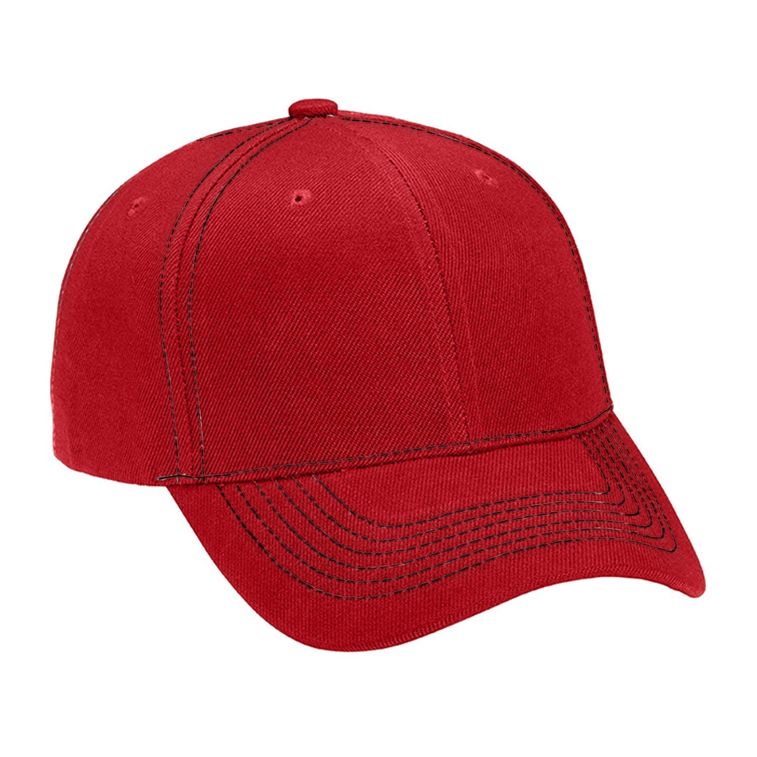 Cobra Cap Ac-6 6 Panel Structured 100% Acrylic - Red