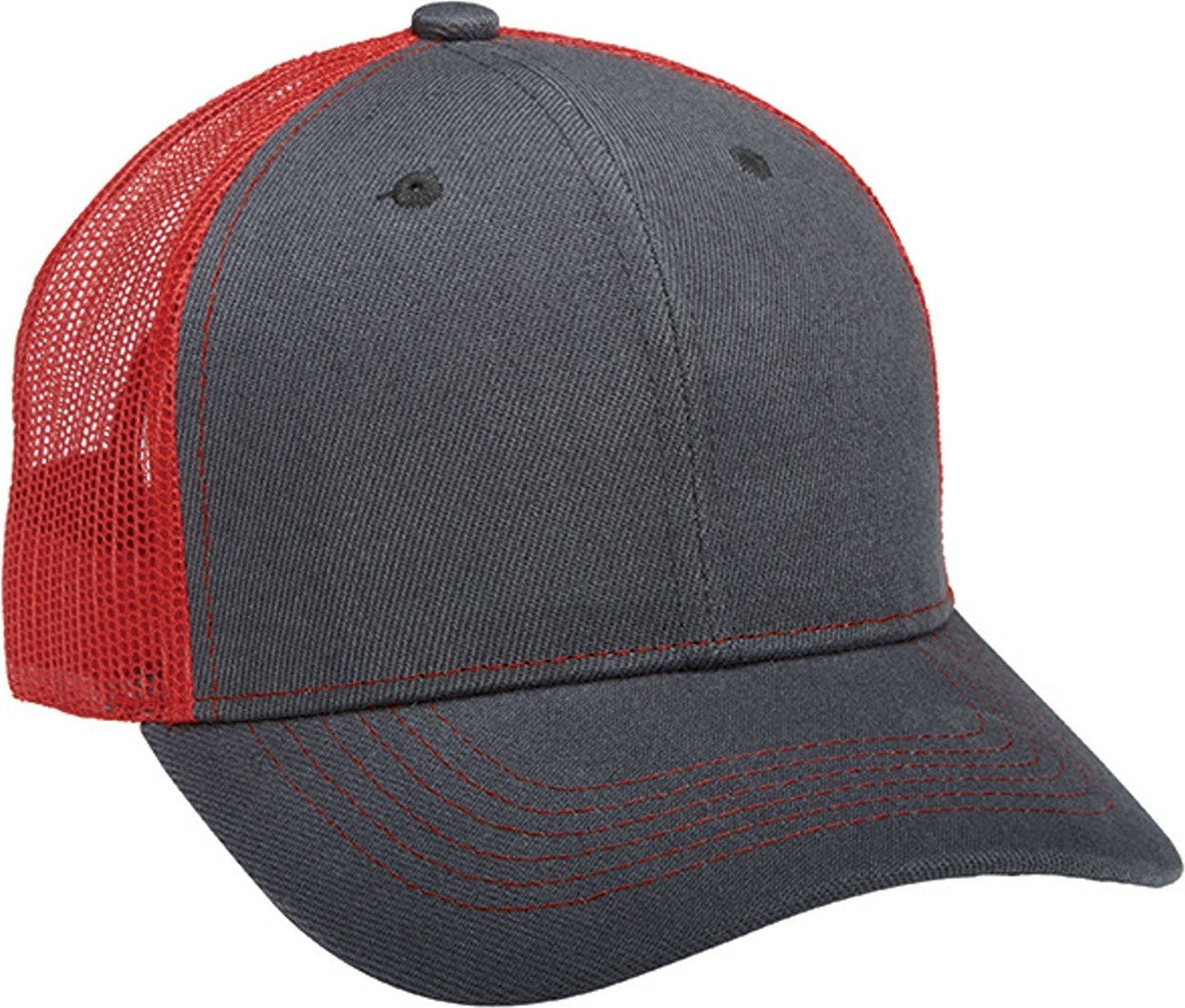 Cobra Cap Ac-6m 6 Panel Mesh Back 100% Acrylic - Charcoal Red