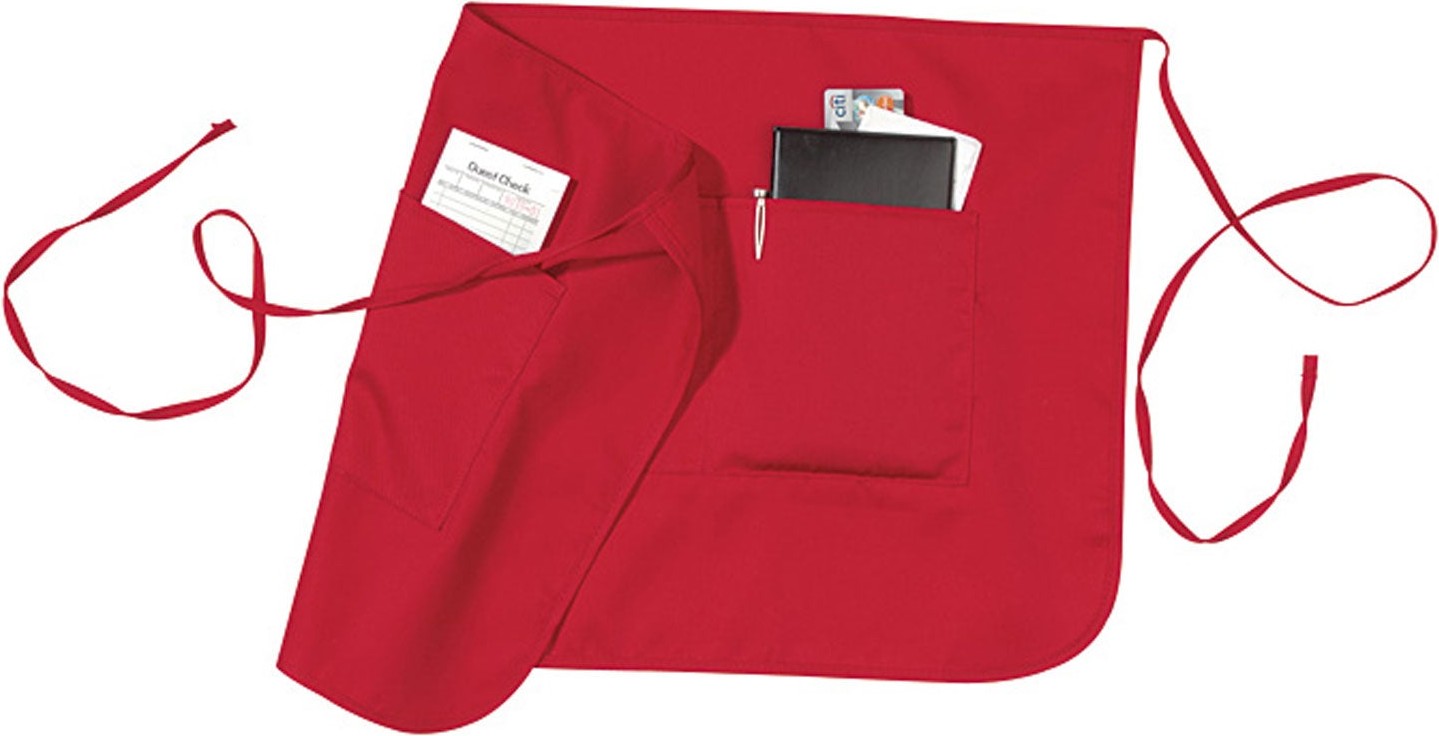 Cobra Cap Ap-x Reversible Half Bistro Aprons - Red