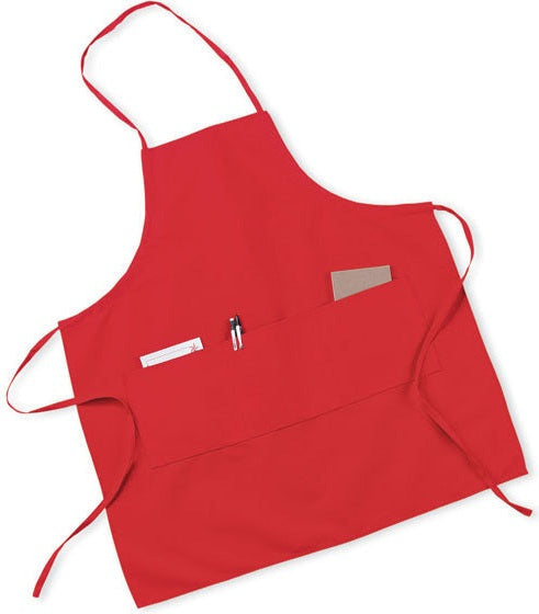 Cobra Cap Apr-l Restaurant Apron with 3 Pouchlg - Red