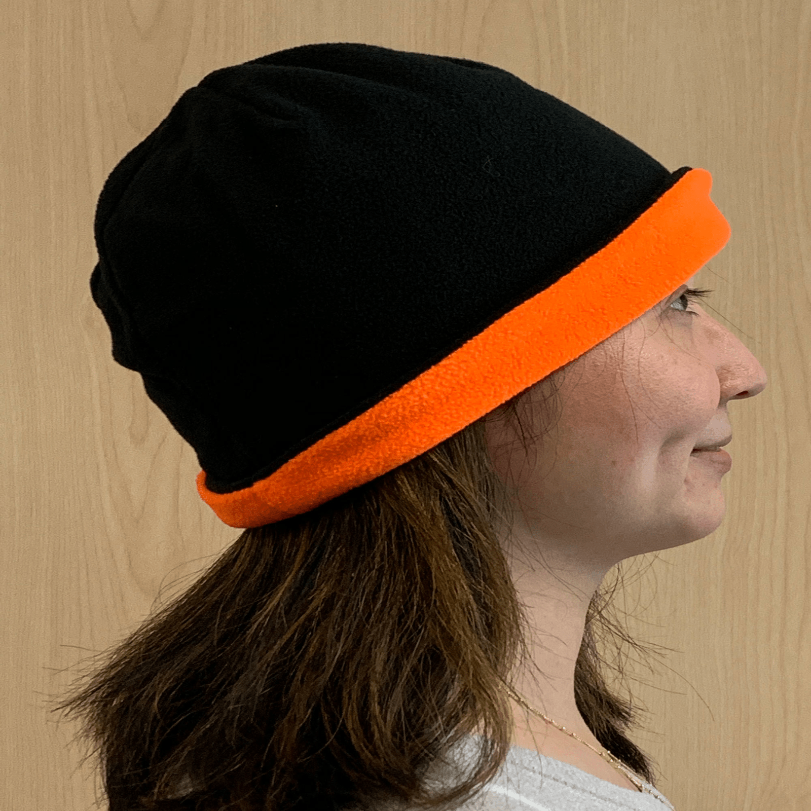 Cobra Cap Bean-r 9’’ Reversible Fleece Beanie - Black Neon Orange