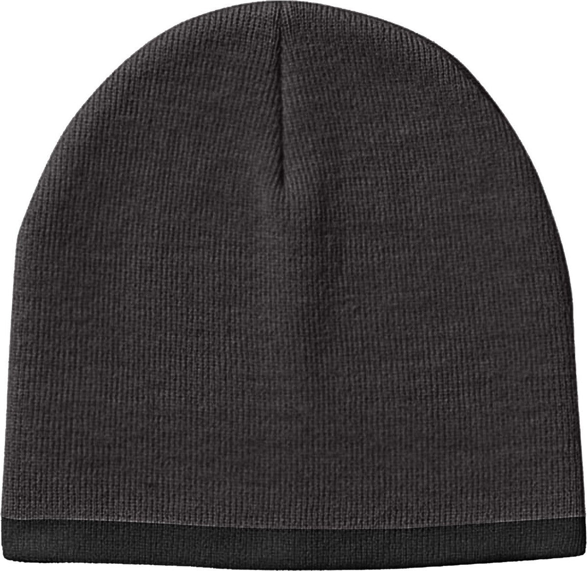 Cobra Cap Bean-s2 8’’ Beanie with Contrasting Trim - Charcoal Black