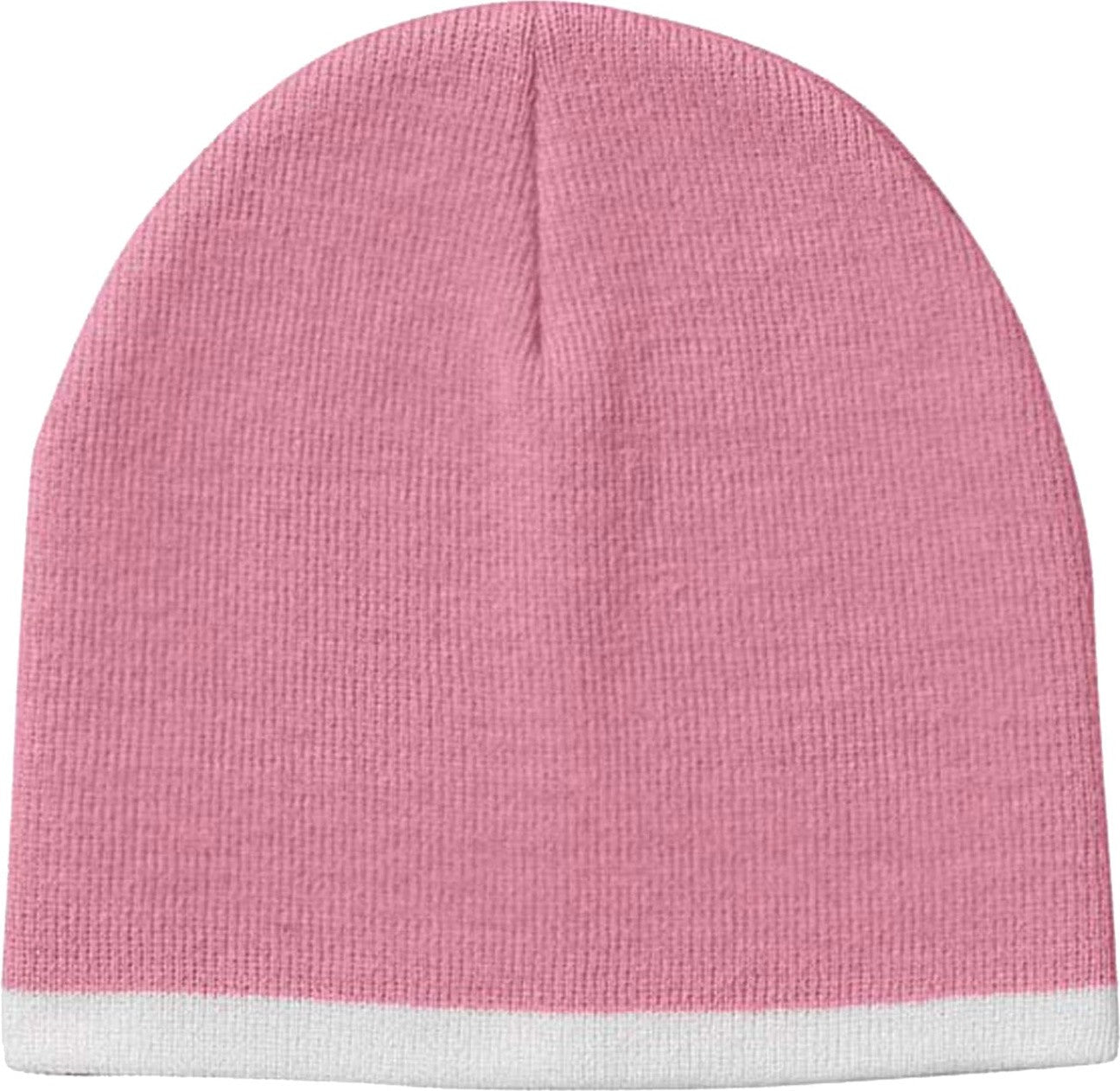 Cobra Cap Bean-s2 8’’ Beanie with Contrasting Trim - Light Pink White