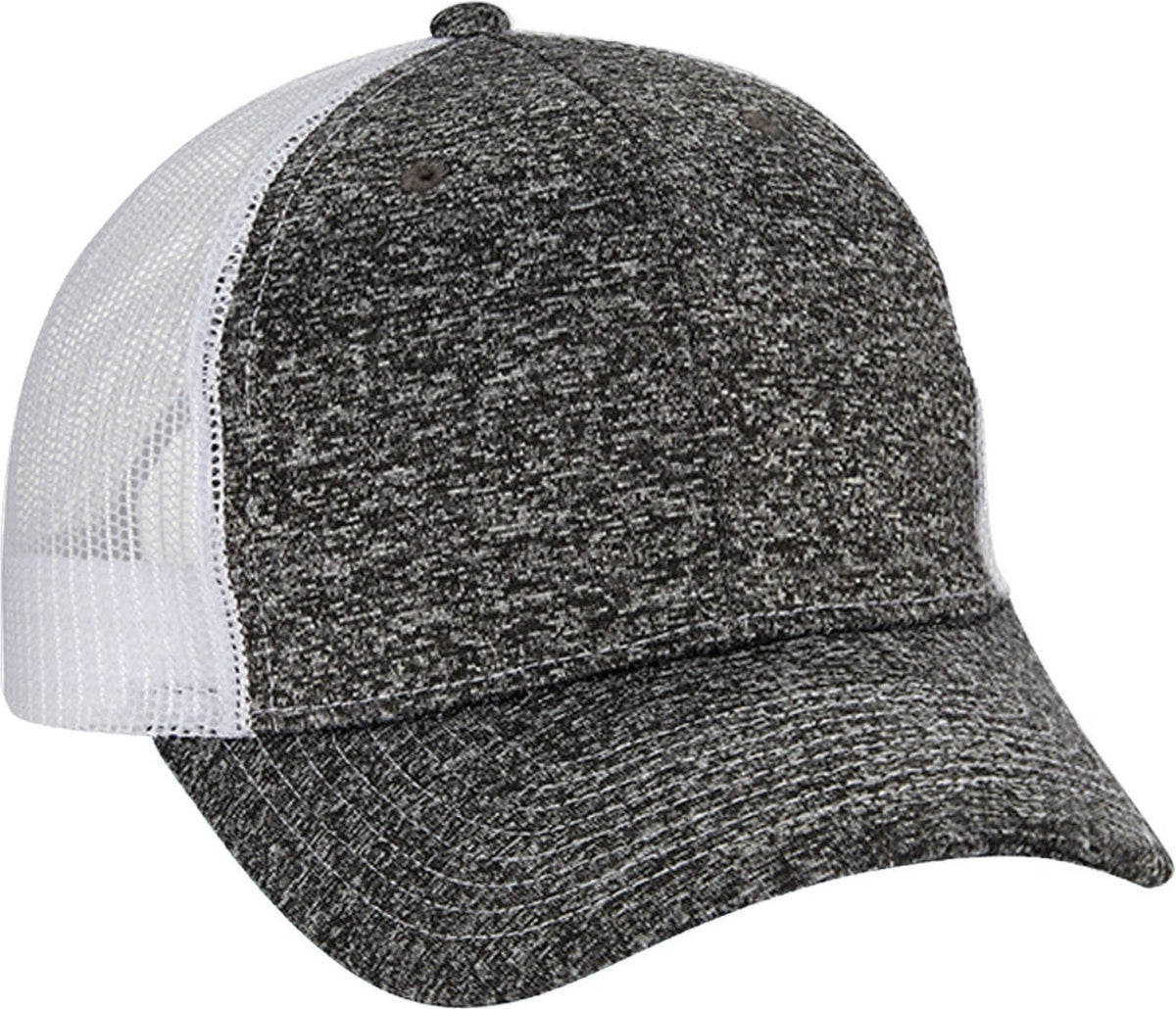Cobra Cap Bj-6m 6 Panel Triblend Jersey Mesh - Charcoal White