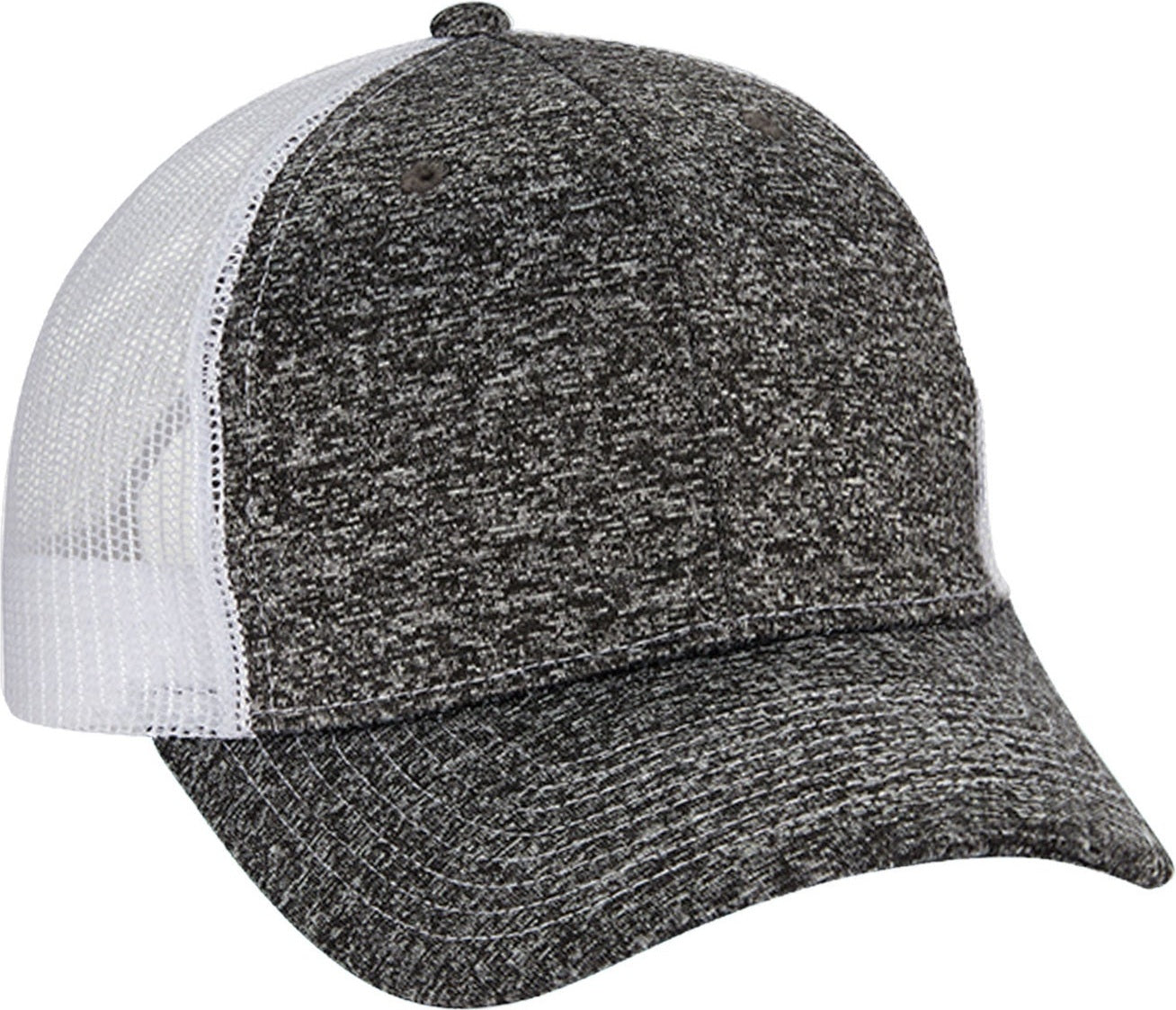 Cobra Cap Bj-6m 6 Panel Triblend Jersey Mesh - Charcoal White
