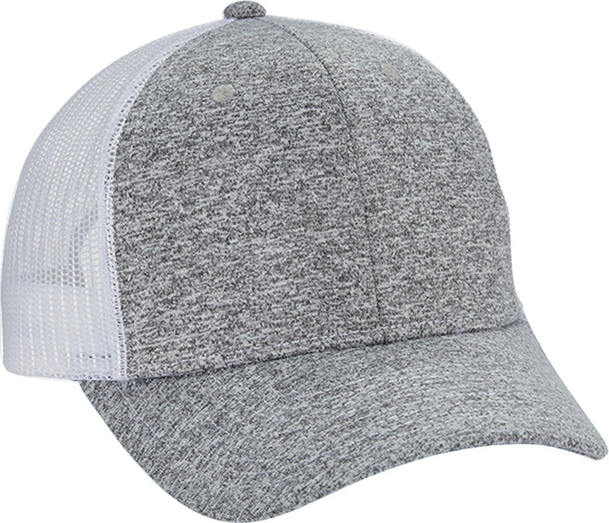 Cobra Cap Bj-6m 6 Panel Triblend Jersey Mesh - Heather White