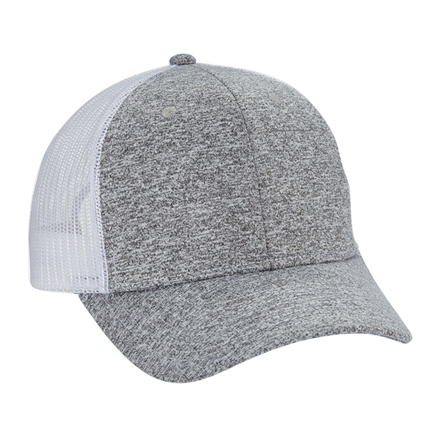 Cobra Cap Bj-6m 6 Panel Triblend Jersey Mesh - Heather White