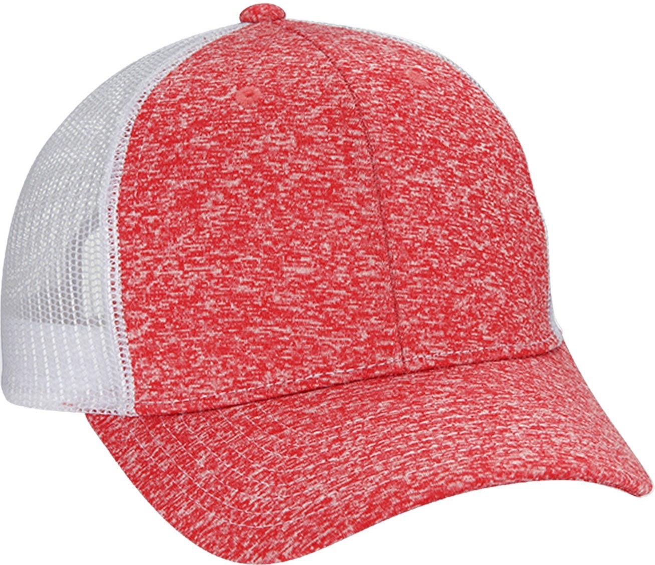 Cobra Cap Bj-6m 6 Panel Triblend Jersey Mesh - Red White