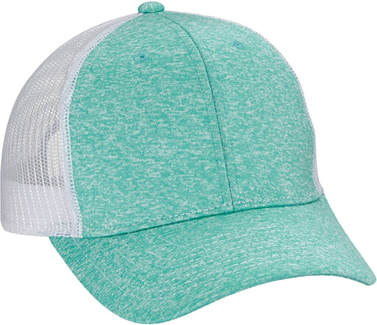 Cobra Cap Bj-6m 6 Panel Triblend Jersey Mesh - Teal White